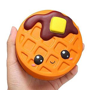 Round Waffle Squishy Mochi Fidget Toy For Stress Relief