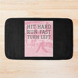 Hit Hard Run Fast Turn Left Modern Baseball Bath Mat