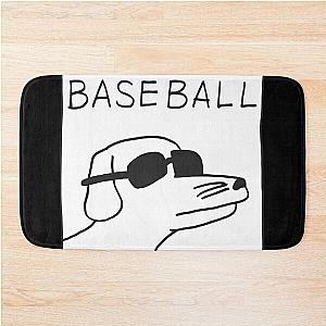 modern baseball dog funny meme Bath Mat