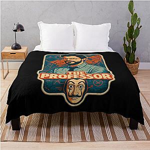The Professor Money Heist Fan Art Throw Blanket