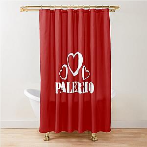 Money Heist Palermo Love White Text Shower Curtain.