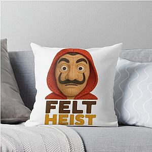 Dalí Plush Mask Money Heist Fanart Throw Pillow