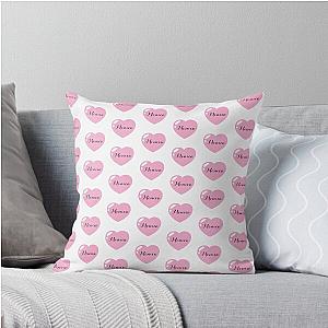 Monica Name with Pink Heart Throw Pillow