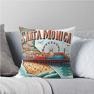 Los Angeles Santa Monica Throw Pillow