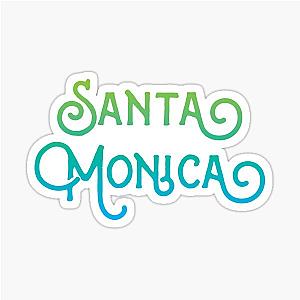 Santa Monica California Ocean Wave Design Sticker