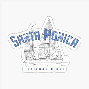 Santa Monica California Nautical Sailboat Design Sticker