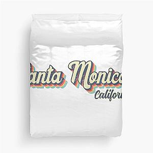 Santa Monica City California 70s Rainbow Duvet Cover