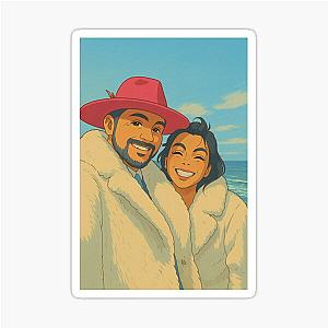 Couple at Santa Monica Pier Sticker
