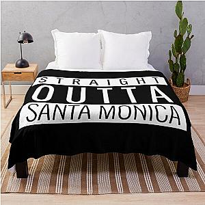 Straight Outta Santa Monica California Throw Blanket