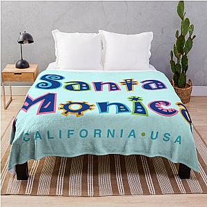 Santa Monica California Tropical Design Throw Blanket