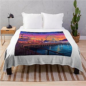 Santa Monica Pier Throw Blanket