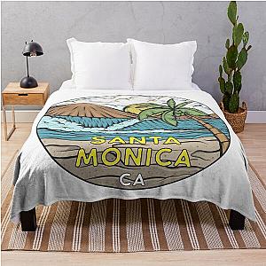 Santa Monica California Vintage Throw Blanket