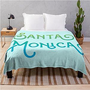 Santa Monica California Ocean Wave Throw Blanket