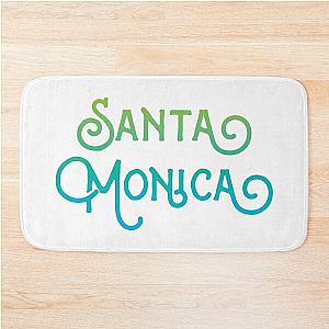 Santa Monica California Ocean Wave Typographic Bath Mat