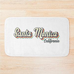 Santa Monica City California Retro 70s Rainbow Bath Mat