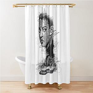 Monica Bellucci Abstract Sketch Art Shower Curtain