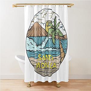 Santa Monica California Vintage Shower Curtain