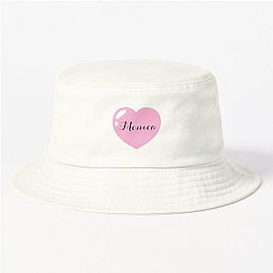 Monica Name with Pink Heart Bucket Hat