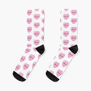 Monica and Pink Heart Socks