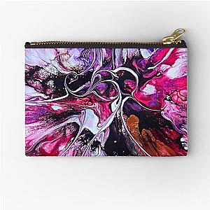 Radiant Bloom in Hot Pink by Monica Darling Zipper Pouch