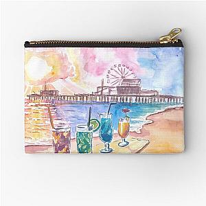 Sunset Fruit Cocktails with Pier at the Beach Zipper Pouch