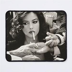 Vintage Black Fashion Photography, Cigarette Smoking Famous Model Photoshoot, Monica Bellucci Mouse Pad