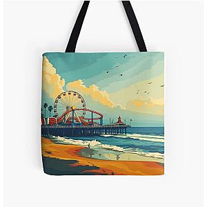 A Vintage Santa Monica California US All Over Print Tote Bag