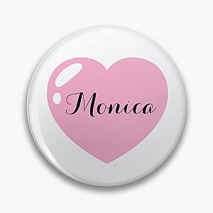 Monica's Name with a Pink Heart Pin