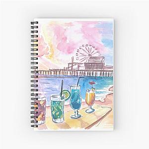 Sunset Fruit Cocktails with Santa Monica Beach Spiral Notebook