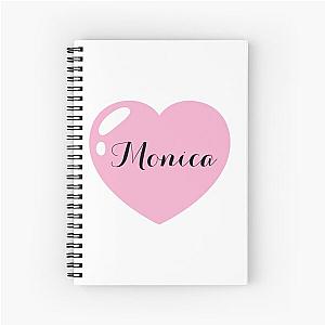 Monica Name Pink Heart Spiral Notebook
