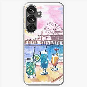 Sunset Fruit Cocktails with Santa Monica Pier at the Beach Samsung Galaxy Case