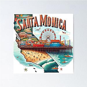 Los Angeles Santa Monica Poster