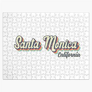 Santa Monica City California Retro 70s rainbow Jigsaw Puzzle