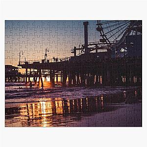 Santa Monica Beach CA Sunset Jigsaw Puzzle
