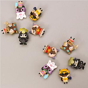 5pcs 3cm Monster Hunter Japanese Cat Action Figure Doll