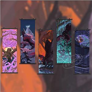 Monster Hunter Game Anime Scroll Hanging Painting Poster