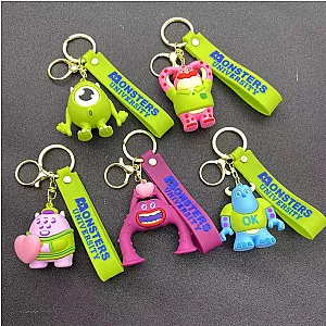 Disney Monsters University Mike Wazowski Sulley Cute Cartoon Figure Big Eyes Monster Keyring