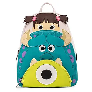 Disney Monsters University Character Face PU Leather Panel Backpack