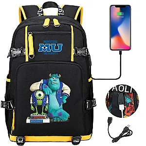 Disney Monsters University School Large Waterproof USB Charging Backpack