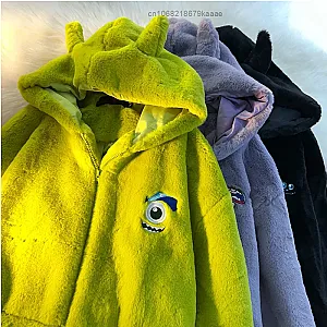 Disney Monsters University Cartoon Embroidered Big Eyed Mike Hoodies