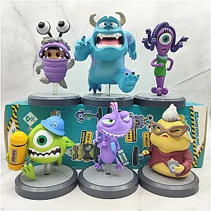 6pcs/set Monsters University Sullivan Michael Cute Anime Action Figure Toys