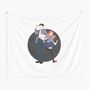 Nozaki and Chiyo - Gekkan shoujo Nozaki-kun - minimalist anime print - dark version Tapestry