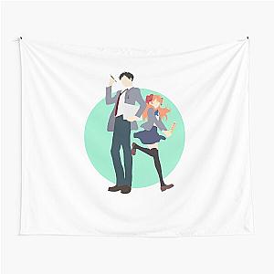 Nozaki and Chiyo - Gekkan shoujo Nozaki-kun - minimalist anime print  Tapestry