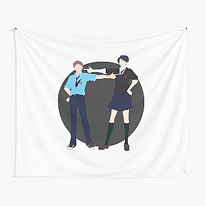 Kashima and Hori - Gekkan shoujo Nozaki-kun - minimalist anime print - dark version  Tapestry