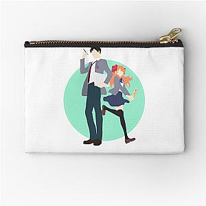 Nozaki and Chiyo - Gekkan shoujo Nozaki-kun - minimalist anime print  Zipper Pouch