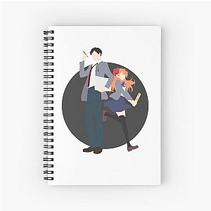 Nozaki and Chiyo - Gekkan shoujo Nozaki-kun - minimalist anime print - dark version Spiral Notebook