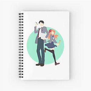 Nozaki and Chiyo - Gekkan shoujo Nozaki-kun - minimalist anime print  Spiral Notebook