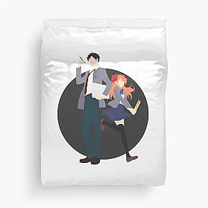 Nozaki and Chiyo - Gekkan shoujo Nozaki-kun - minimalist anime print - dark version Duvet Cover