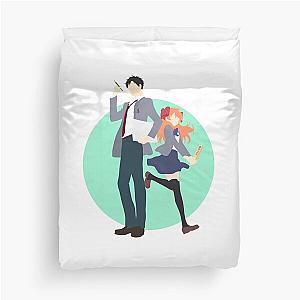 Nozaki and Chiyo - Gekkan shoujo Nozaki-kun - minimalist anime print  Duvet Cover