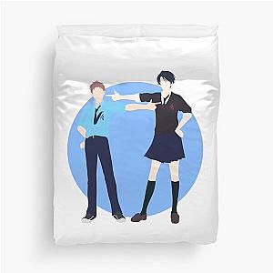 Kashima and Hori - Gekkan shoujo Nozaki-kun - minimalist anime print  Duvet Cover